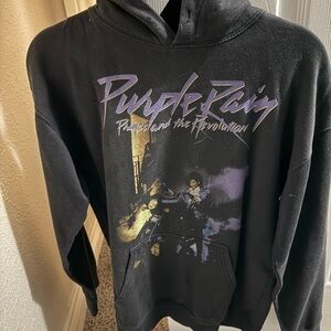 Purple Rain Graphic Hoodie - Black - Prince Inspired